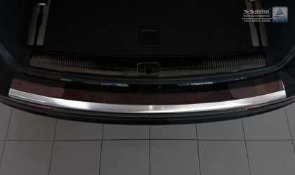Nerezová ochranná lišta zadního nárazníku Audi SQ5 s červeným karbonem lesklá 2013-2016