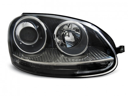 Přední světla čirá VW Golf V / 5 GTI look černá