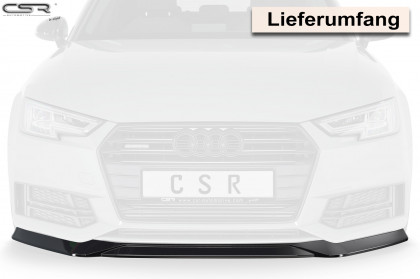 Spoiler pod přední nárazník CSR CUP pro Audi A4/S4 B9 (8W) S-Line 15-18 černý matný