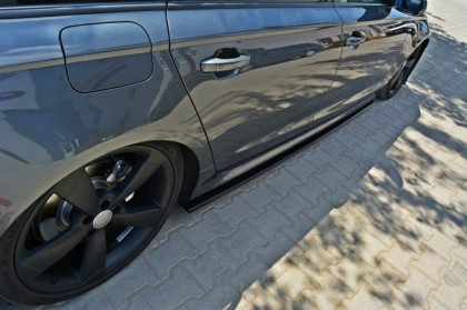 Prahové lišty Audi A6 C7 S-line 2011- černý lesklý plast