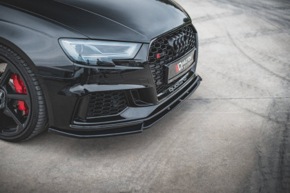 Spojler pod nárazník lipa V.4 Audi RS3 8V Facelift černý lesklý plast