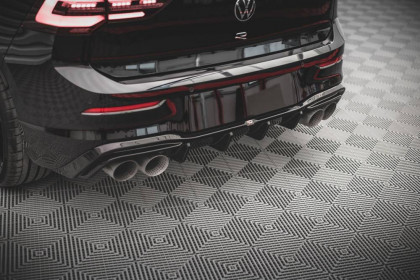 Difuzor zadního nárazníku V.2 Volkswagen Golf R Mk8 černý lesklý plast