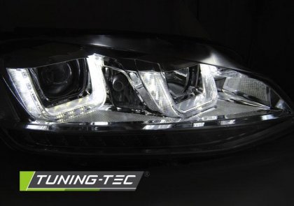 Přední světla U-LED BAR VW Golf 7 9-14 chrom