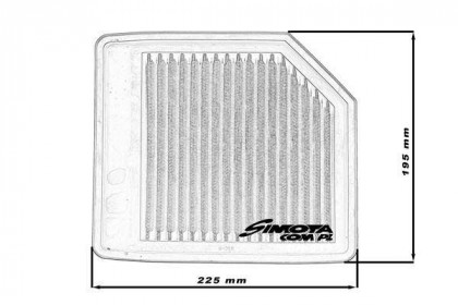 Sportovní vzduchový filtr SIMOTA OH015 225X195mm