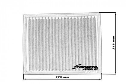 Sportovní vzduchový filtr SIMOTA OV009 278X219mm