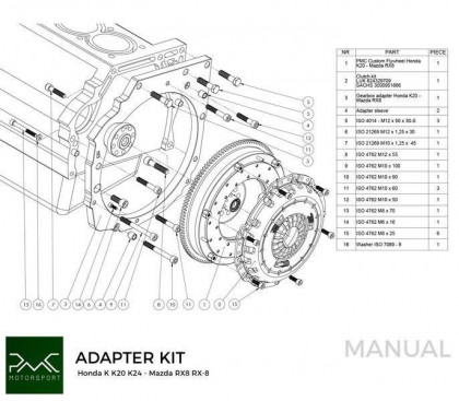 Adapter skrzyni biegów Honda K K20 K24 - Mazda RX-8