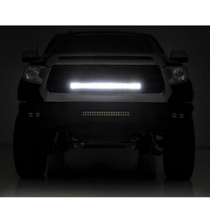 Mesh grille with 30" LED light bar dual row Black Series Rough Country