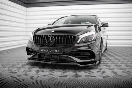 Spojler pod nárazník lipa V.1 Mercedes-Benz A AMG-Line W176 Facelift černý lesklý plast
