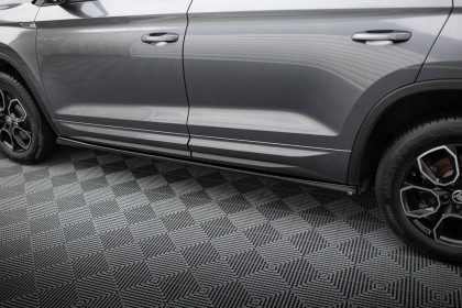 Prahové lišty Škoda Kodiaq Sportline Mk1 Facelift černý lesklý plast