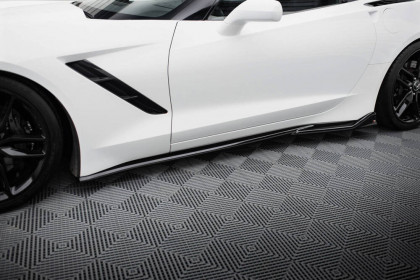 Prahové lišty V.2 Chevrolet Corvette C7 černý lesklý plast
