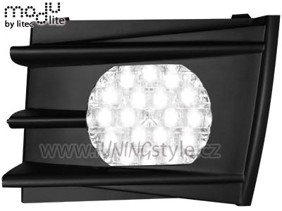LED denní světla kulatá RL s mřížkou Škoda Octavia II 1Z 04-09