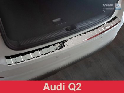 Nerezová ochranná lišta zadního nárazníku Audi Q2 žebrovaná 2016-