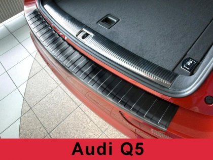 Nerezová ochranná lišta zadního nárazníku Audi Q5 grafotová 2008-2016