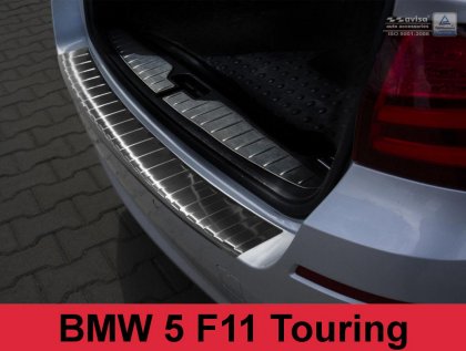 Nerezová ochranná lišta zadního nárazníku BMW 5 F11 TOURING žebrovaná grafitová 2010-2017