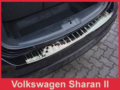 Nerezová ochranná lišta zadního nárazníku VW Sharan II 10- chromovaná lesklá