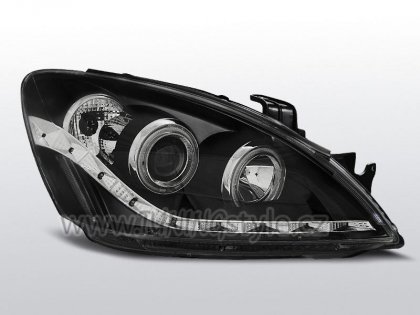 Přední světla Angel eyes CCFL s LED Mitsubishi Lancer VII/7 04-07 černá