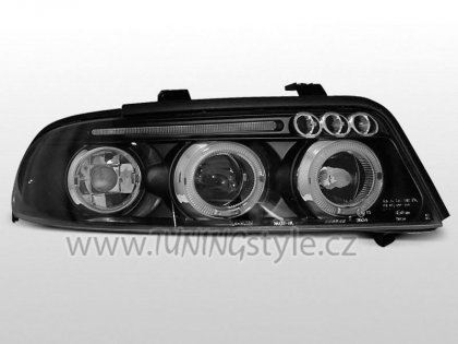 Přední světla angel eyes s LED Audi A4 99-01 černá