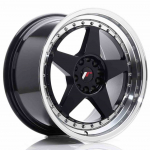 JR Wheels JR6 15x7 ET25 4x100/108 Gloss Black w/Machined Lip