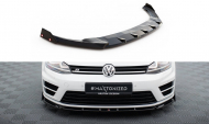Spojler pod nárazník lipa V.5 + flaps Volkswagen Golf R Mk7 černý lesklý plast