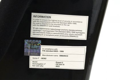 Fotel Sportowy Bimarco Expert II Welur Blue FIA