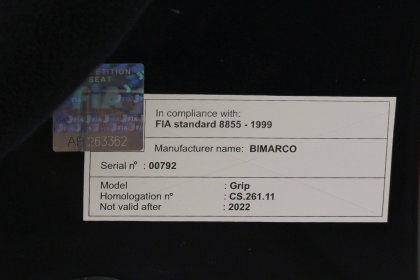 Fotel Sportowy Bimarco Grip Welur Blue/Black HANS FIA
