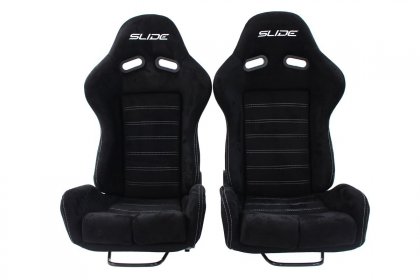 Fotel sportowy SLIDE X3 zamsz Black L