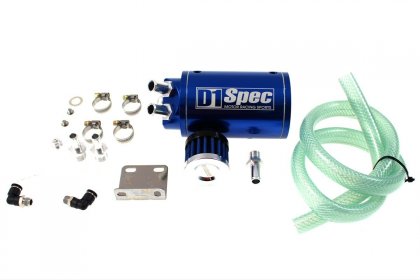 Oil catch tank D1Spec 15mm Blue + Filtr