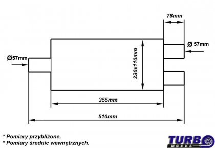 Tłumik Środkowy TurboWorks LT Center 2,25" Dual 2,25" Y-Pipe