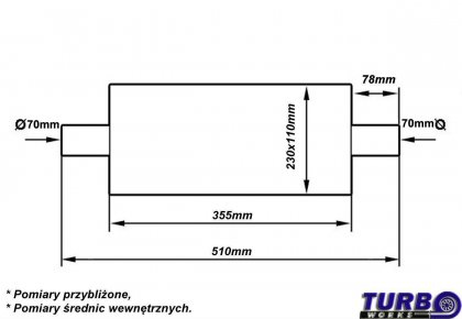 Tłumik Środkowy TurboWorks LT Center 2,75" Center 2,75"