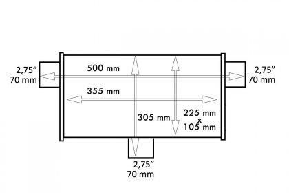 Tłumik Środkowy Tylny TurboWorks LT 304SS center 2,75" rear 2,75"