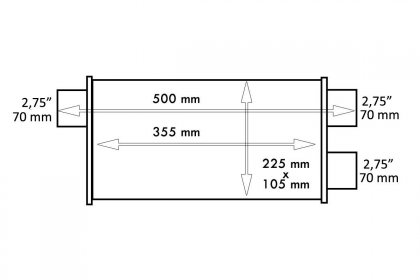 Tłumik Środkowy Tylny TurboWorks LT side 2,75" rear 2,75"