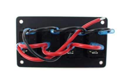 Włącznik panel Alu, ON/OFFx4 Red