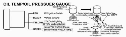 Zegar ADDCO 52mm - Temperatura oleju