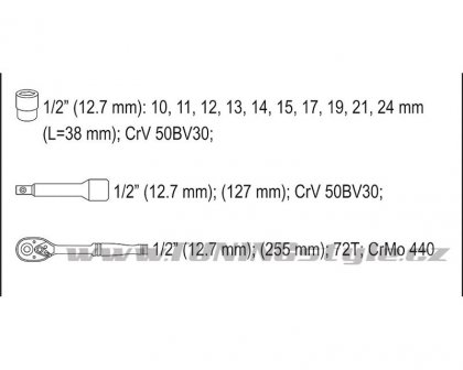 Gola sada 1/2" 12 ks