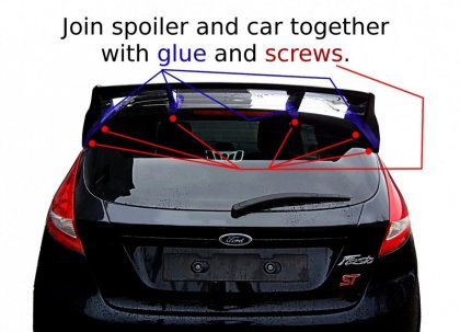 Spoiler Dachowy Ford Fiesta MK7 Polift Model (focus RS Look)