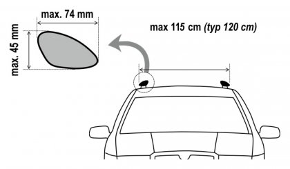 Příčný nosník zamykací hliníkový 120cm ALU-TOP TÜV