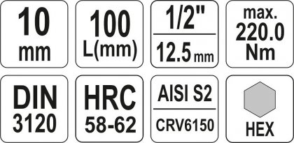 Nástavec prodloužený 1/2" bit Imbus H10