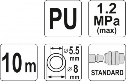 Hadice vzduchová spirální PU 5,5x8mm, 10m