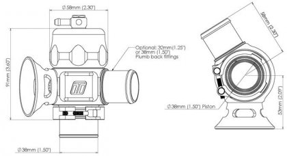 Turbosmart BLOW OFF Dual Port 32MM UNI