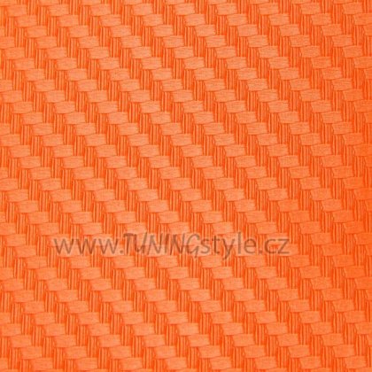 Karbon 3D samolepící folie oranžová 152x200cm