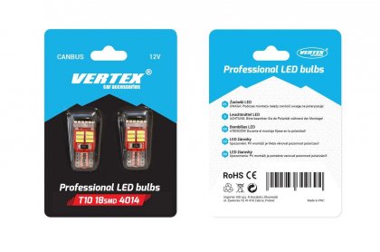 Žárovky LED VERTEX CANBUS 18SMD 4014 T10e (W5W) White 12V (2ks)