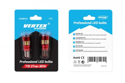 Žárovky LED VERTEX CANBUS 27SMD 3014 T10e (W5W) White 12V/24V