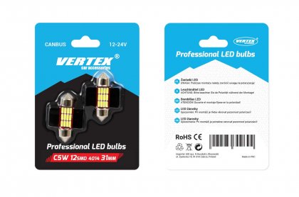 Žárovka LED CANBUS 12SMD 4014 Festoon 31mm White 12V/24V 