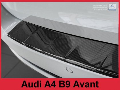 Ochranná lišta zadního nárazníku AUDI A4 B9 Avant 15- Carbon (černý)