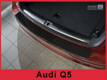 Nerezová ochranná lišta zadního nárazníku Audi SQ5 s karbonem 2013-2016