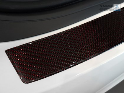 Karbonová ochranná lišta zadního nárazníku BMW 4 F36 coupe červený karbon 2014-