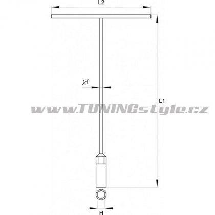 Klíč nástrčný 12 mm typ "T"