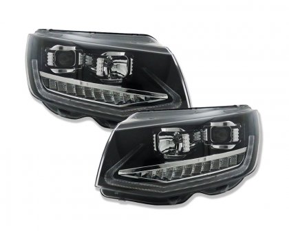Přední světla LED s denními světly VW T6 s dynamickým LED blinkrem, černá
