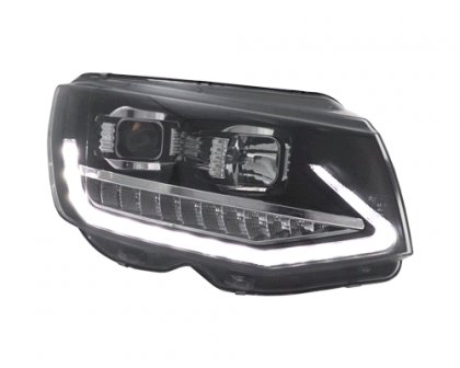 Přední světla LED s denními světly VW T6 15- s dynamickým LED blinkrem, černá lesklá