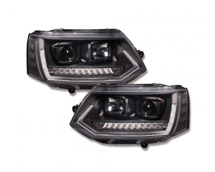 Přední světla LED s denními světly VW T5 09-14 s dynamickým LED blinkrem, černá